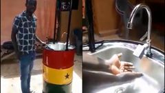 VIDEO: Ghanaian man invents solar-powered hand sensitive barrel to help fight COVID-19