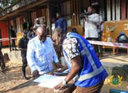 Photos show President Akufo Addo and his wife Rebecca voting at Kyebi