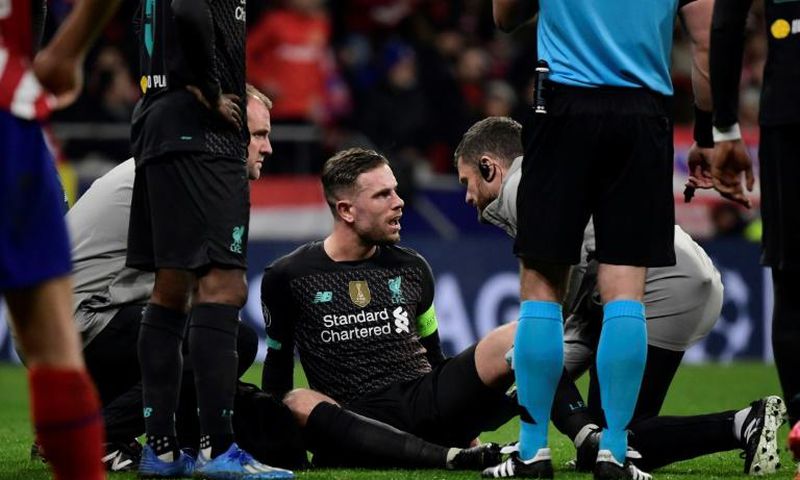 Liverpool captain Jordan Henderson will be sidelined for three weeks