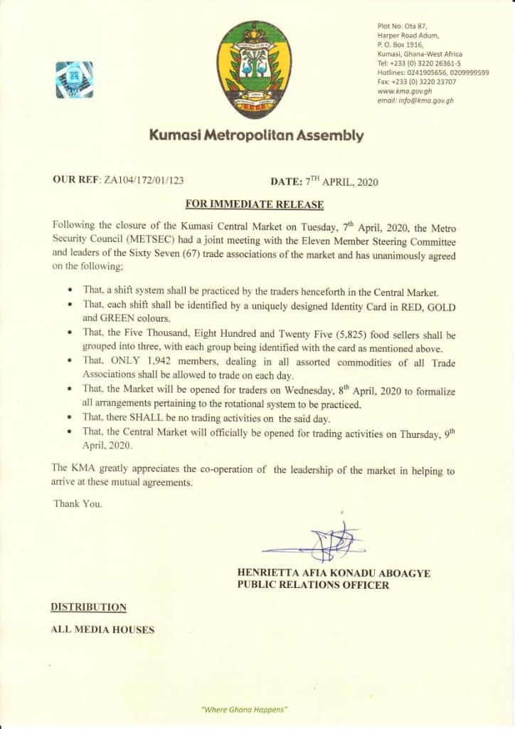 KMA's statement