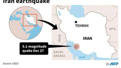 Map of Iran locating a 5.1-magnitude earthquake on Friday