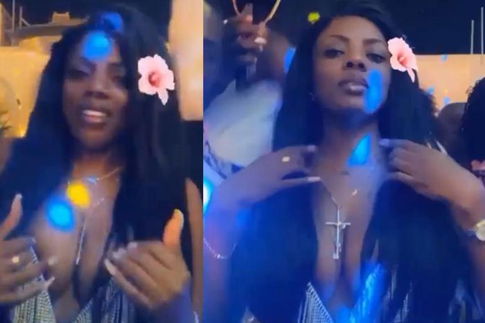Nana Aba Anamoah puts on cleavage show
