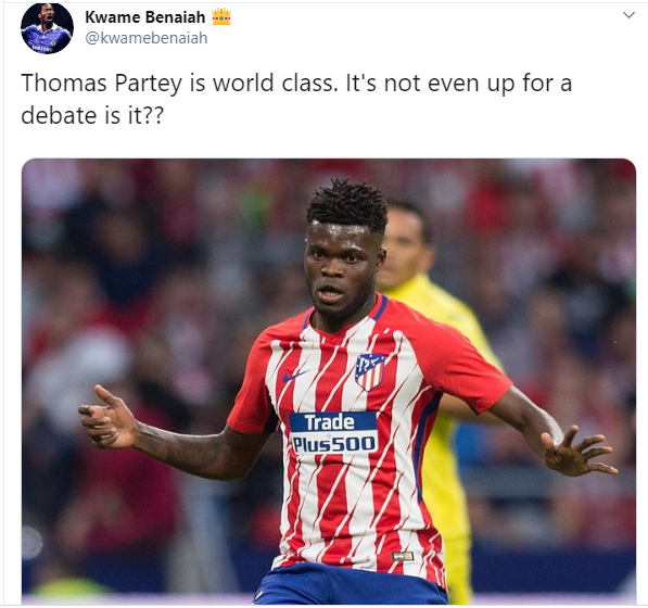 Fans heap praise on Thomas Partey