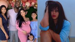 Kobe Bryant, wife  children and Nadia Buari