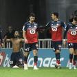 Stripped for success: Lille's Renato Sanches celebrates his winner