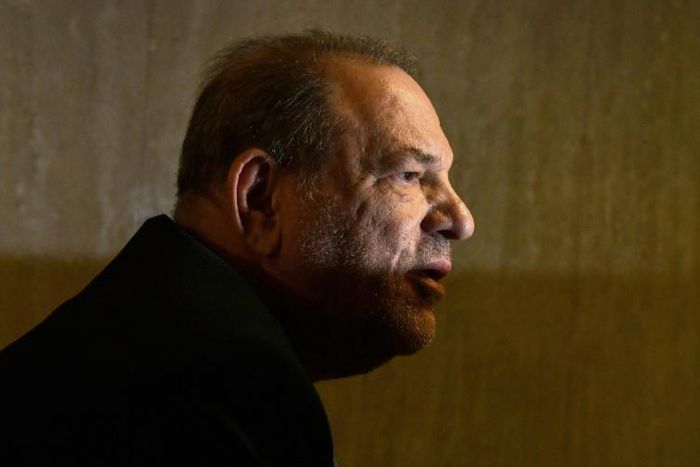 Harvey Weinstein arrives at court on February 24, 2020 in New York City shortly before being convicted of two sex crimes