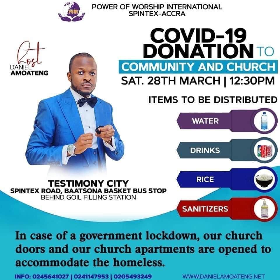 Pastor Brian to finally donate sanitizers