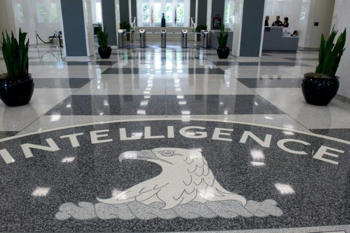 The Central Intelligence Agency (CIA) seal displayed in the lobby of CIA Headquarters in Langley, Virginia