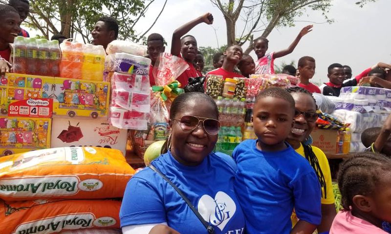 Gospel Musician, Gracee J celebrates birthday with kids at Remar Ghana Village Christian Rehabilitation Center