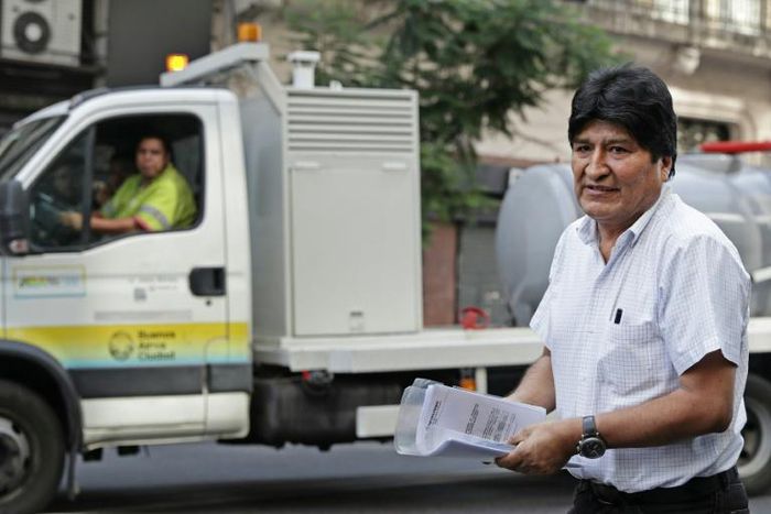 Former Bolivia president Evo Morales, pictured in Argentina in January 2020, is standing for election to the Senate in May's vote
