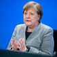 German Chancellor Angela Merkel addresses a press conference on German government's measures to avoid further spread of the novel coronavirus COVID-19, on April 15, 2020