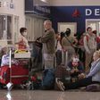 Stranded passengers line up looking for a flight to return to their countries, at Havana's Jose Marti airport