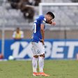 Brazil's Cruzeiro player Marquinhos Gabriel reacts during the Brazilian Championship football match against Palmeiras, in Belo Horizonte, Brazil, on December 8, 2019.Cruzeiro, one of the great clubs in Brazil, reached the last day of the Brasileirao in...