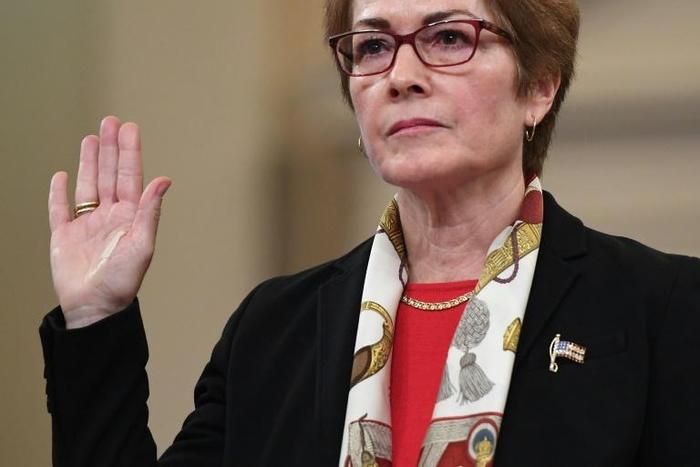 Former US envoy to Ukraine Marie Yovanovitch testifies before the House Intelligence Committee as part of the impeachment inquiry into US President Donald Trump