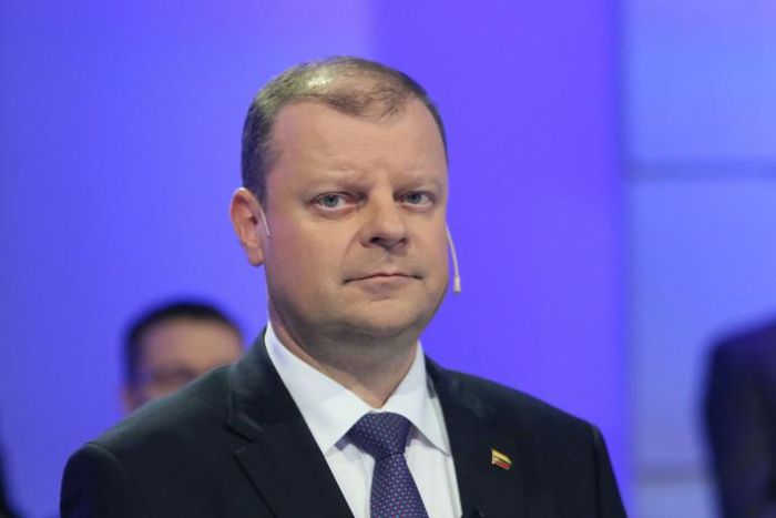 Lithuanian Prime Minister Saulius Skvernelis (pictured May 2019) said the country has decided to reinstate checks on its borders with Latvia and Poland, becoming the fifth nation to do so within the bloc's zone of free travel