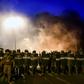 Bolivian police take position as supporters of Bolivian ex-President Evo Morales block a road in the outskirts of Sacaba, Chapare province, Cochabamba