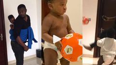 John Dumelo playing football with his son is the cutest thing you’ll see (Video)