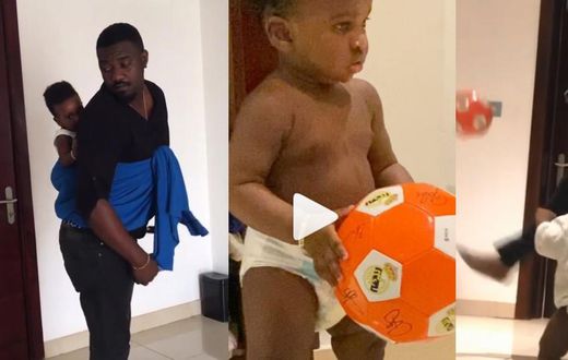 John Dumelo playing football with his son is the cutest thing you’ll see (Video)