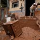 A flooded house in the Brazilian town of Sabara, near Belo Horizonte, in January 2020