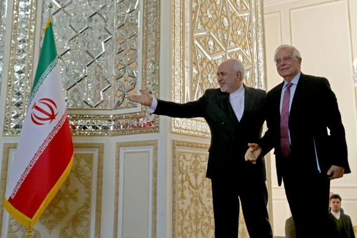 Top EU diplomat Josep Borrell's visit to Iran began with a meeting with Foreign Minister Mohammad Javad Zarif
