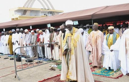 Muslims pray