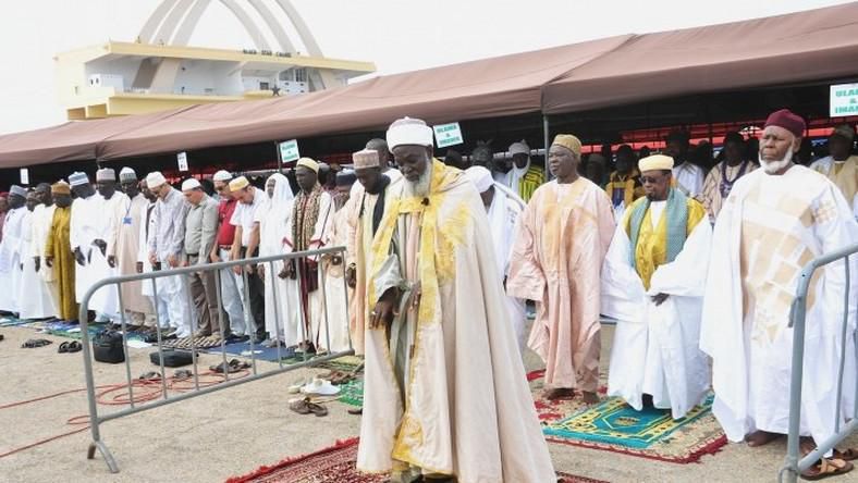 Muslims pray