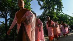 Buddhist child nuns from the Mingalar Thaikti nunnery in Myanmar were born in an area of eastern Shan state plagued by conflict between local rebel groups and the military