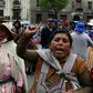Supporters of Bolivia's ex-president Evo Morales protest in La Paz after he left for exile in Mexico