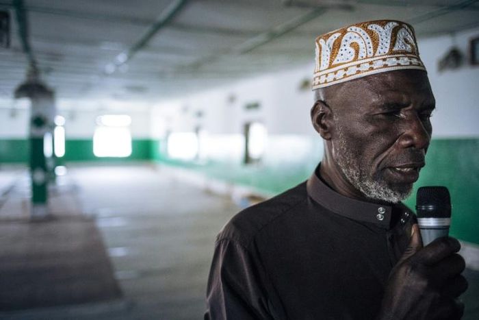 The muezzin at the Katindo mosque in Goma, northeastern DR Congo, called for prayers in a deserted house of worship on Sunday after the authorities appealed for social distancing