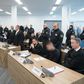 The defendants of the so-called "Revolution Chemnitz" group sit in the courtroom in Dresden, eastern Germany, on September 30, 2019, the first day of the trial of the neo-Nazi "terrorist" cell accused of plotting violent political upheaval in Germany