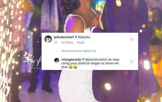 John Dumelo and wife