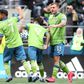 Major League Soccer's Seattle Sounders, celebrating after a goal in a 2-1 home victory last Sunday over Chicago, remain set to play host to Columbus on Saturday despite growing coronavirus concerns in the Seattle area