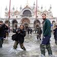 National goalkeeper Gianluigi Donnarumma was among an Italian Football Federation delegation to visit flooded St. Mark's Square in Venice