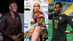 Asamoah Gyan, Afia Schwarzenegger and Michael Essien