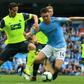 Egyptian Ramadan Sobhy (L) playing for Huddersfield Town against Manchester City last year