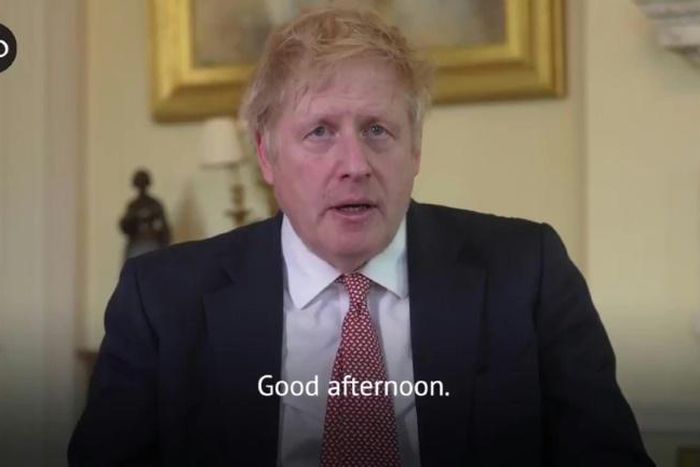 British Prime minister Boris Johnson speaks for the first time after leaving hospital