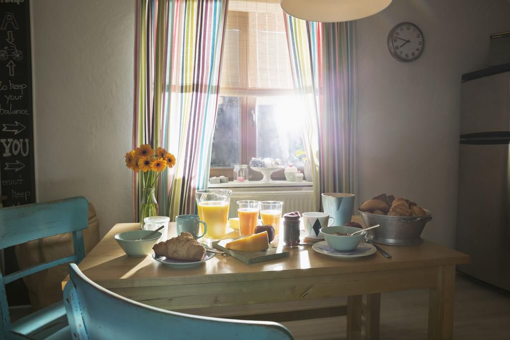 Laid breakfast table