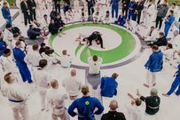 Techniques are demonstrated and discussed during an evening session at the camp.