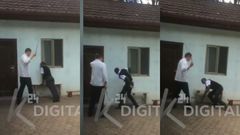 Restaurant boss flogs smartly dressed waiter for coming to work late (video)