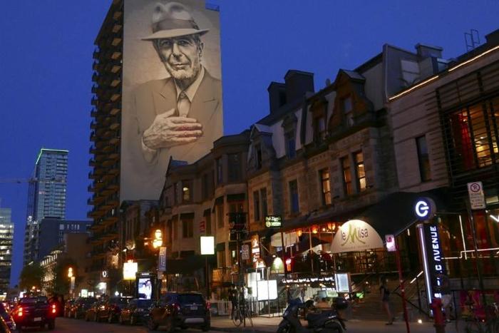 The Montreal mural of the late Canadian artist Leonard Cohen, whose posthumous album reflects on his past with poignant introspection
