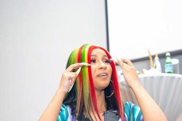 Cardi B in a lovely jacket by Kwaku Bediako