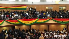 Ghana’s SONA 2020: Minority in 'Black' walks out of Parliament, Majority in 'White' occupy minority seats to listen to the President