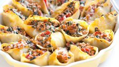 Sausage Stuffed Shells with Spinach