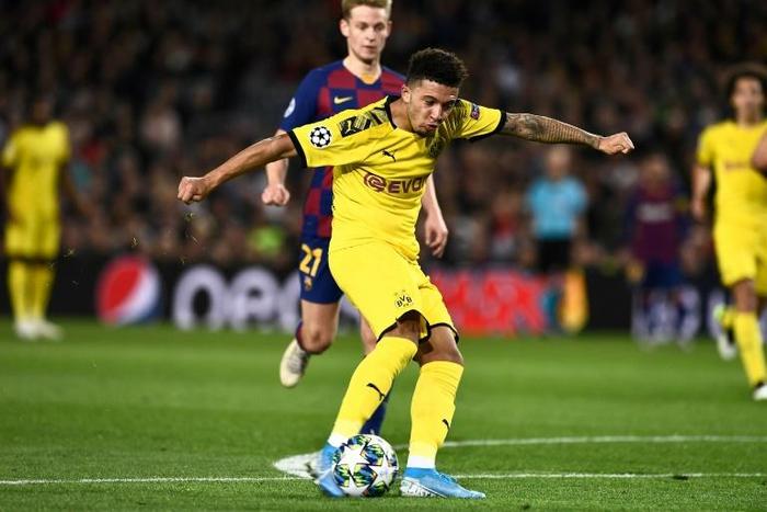 Jadon Sancho scored against Barcelona after starting the game on the bench for disciplinary reasons