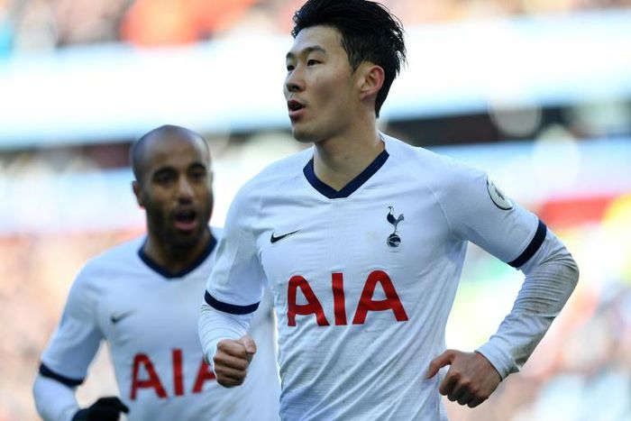 Son Heung-min (right) became the first Asian player to score 50 Premier League goals