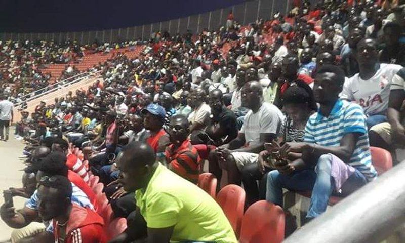 The Accra Sports stadium was almost half full with fans for the Legon Cities vs Kotoko game