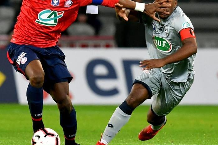 Kouadio-Yves Dabila (L) kept the Ivory Coast in contention for a place at the 2020 Tokyo Olympic Games with the only goal against Zambia in Cairo Friday