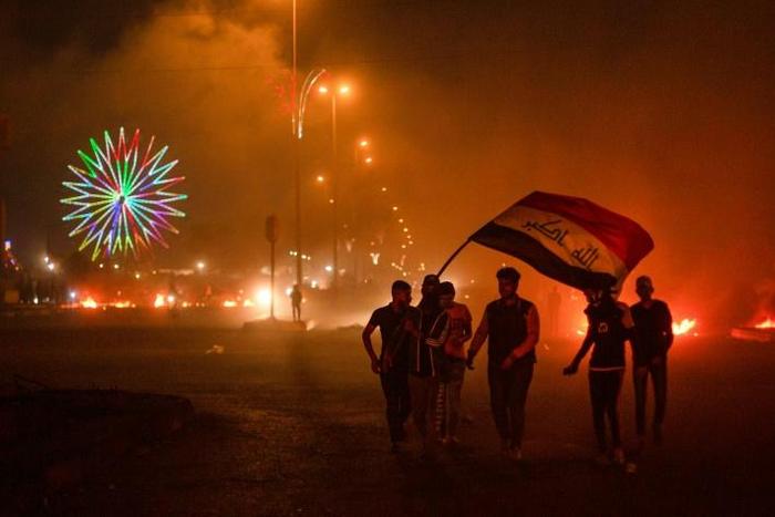 Protesters in Basra late on Wednesday -- the city is one of several southern urban centres hit by reinvigorated protests, in part due to the provincial governor being touted as the next prime minister
