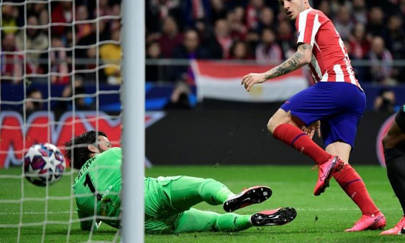 Saul Niguez (right) scored the only goal as Atletico Madrid beat Liverpool 1-0