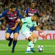 Clement Lenglet (left) will miss Barcelona's game against Leganes on Saturday through injury